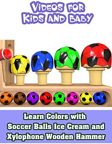 Pelicula Videos para niños y bebés: aprende los colores con balones de fútbol, helado y martillo de madera con xilófono Online