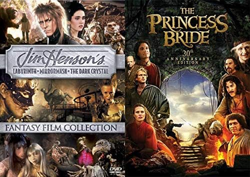 Pelicula 80's Ultimate Fantasy Film Collection 4-Pack Laberinto de Jim Henson / The Dark Crystal / MirrorMask (Neil Gaiman) + The Princess Bride (edición del 30 aniversario) Paquete de películas familiares Online