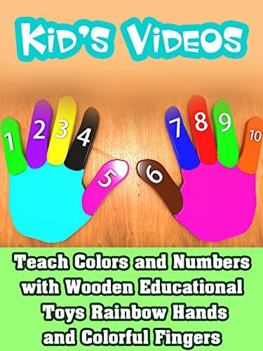 Pelicula Enseñe colores y números con juguetes educativos de madera. Manos de arco iris y dedos coloridos. Online
