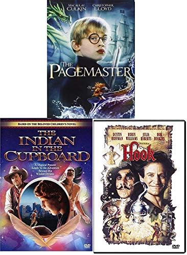 Pelicula Libros Neverland Indians Triple Magical Adventure Hook + Indian en el armario y amp; Pagemaster 3 DVD Family Fun Movie Bundle Online