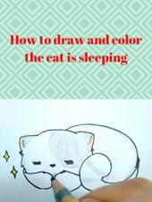 Ver Pelicula Cómo dibujar y colorear el gato está durmiendo. Online
