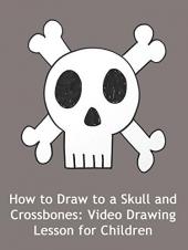 Ver Pelicula Cómo dibujar una calavera y tibias cruzadas: Lección de dibujo en video para niños Online