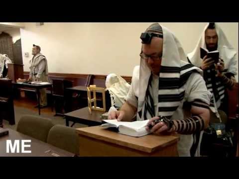 Jewish prayer in a synagogue