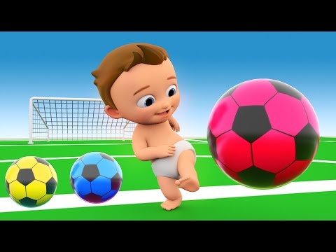 Learn Colors with 3D Balls for Children, Toddlers and Babies - Colours with Baby Play Soccer Balls