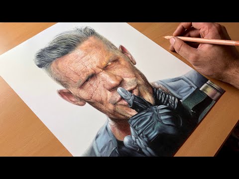 Drawing Cable (Josh Brolin) - Deadpool 2 - Timelapse | Artology