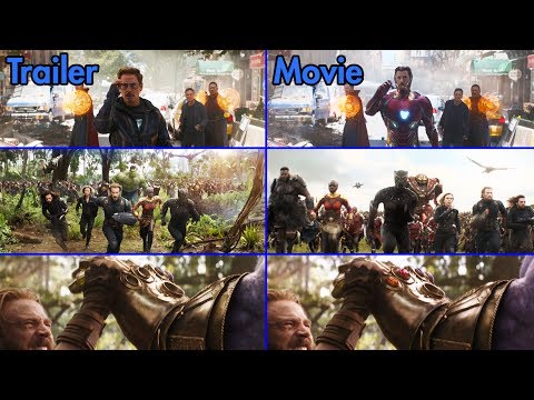 Avengers: Infinity War - Trailer vs Movie Comparison [4K UHD]
