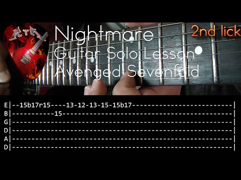 Nightmare Guitar Solo Lesson - Avenged Sevenfold (with tabs)