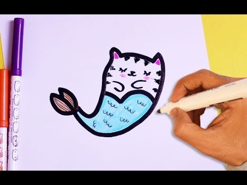 How To Draw A Cute MERMAID CAT