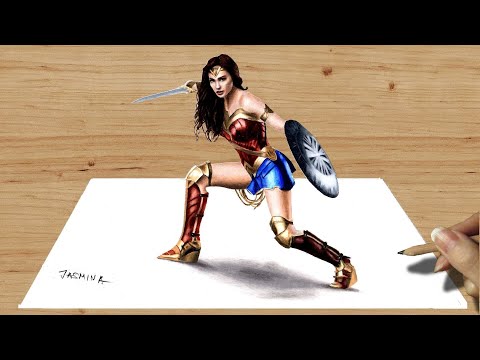 3D Colored Pencil Drawing: Wonder Woman - Speed Draw | Jasmina Susak