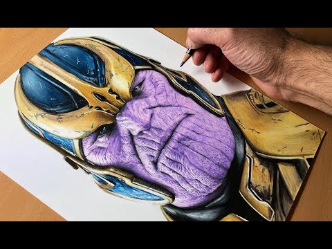 Drawing Thanos - Marvel - Timelapse | Artology