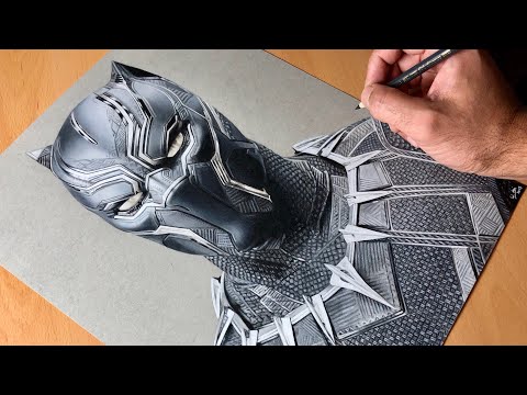Drawing Black Panther - Marvel  - Timelapse | Artology