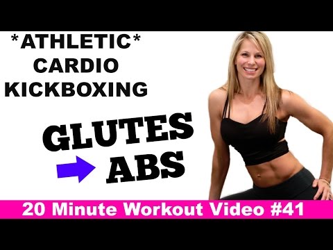 20 Minute Cardio ABS Workout Video, Cardio Kickboxing Glutes Workout Video