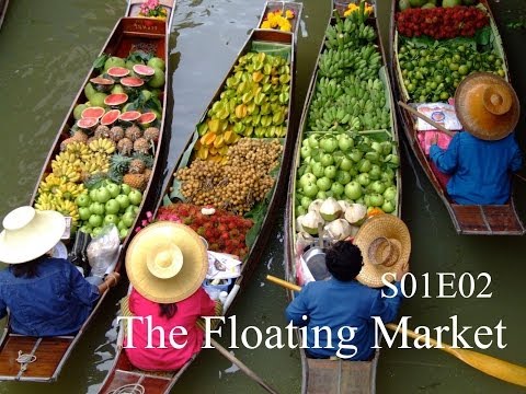 Drive through the floating market, Bangkok, Thailand