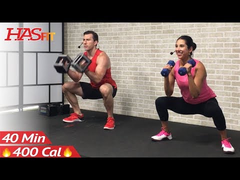 40 Min Total Body Strength Workout for Women & Men - Full Body Dumbbell Workout Home Weight Training