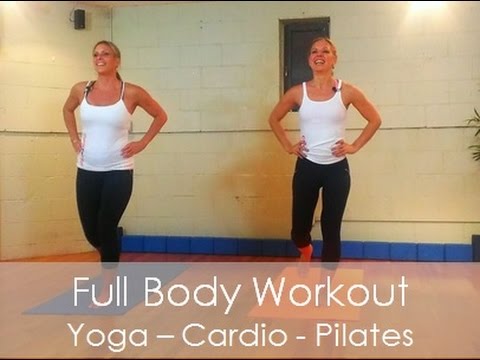 45 Min Full Workout Video - Fusion:Pilates, Cardio, Yoga, Kicknoxing