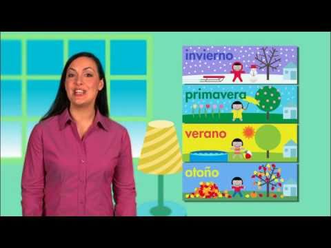 Spanish for Kids: LAS ESTACIONES  -- Spanish words for seasons (Whistlefritz)