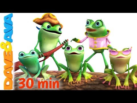 🎯  Five Little Speckled Frogs | Nursery Rhymes Collection from Dave and Ava 🎯