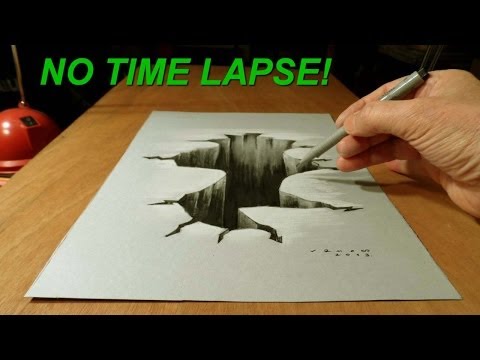 3D Drawing Hole, Art Drawing on Paper, No Time Lapse Video!