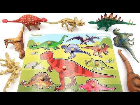 Learn Dinosaur Names With Dino Wooden Puzzle! Real Dinosaur Toys And Dino Bone~ transformer Toys