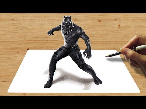 3D Pencil Drawing: Marvel's Black Panther - Speed Draw | Jasmina Susak