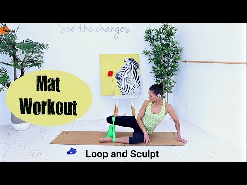 Band Lower Body Resistance Loop Workout BARLATES BODY BLITZ Mat Workout Loop and Sculpt
