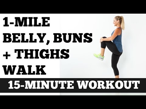 Indoor Walking at Home Low Impact Full Length Workout: 1 Mile Belly Buns and Thighs Walk