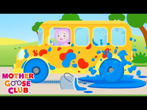 Wheels on the Bus Color Song | Learn Colors | Nursery Rhymes from Mother Goose Club! | Children