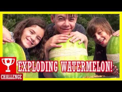 EXPLODING WATERMELON CHALLENGE!  |  KITTIESMAMA
