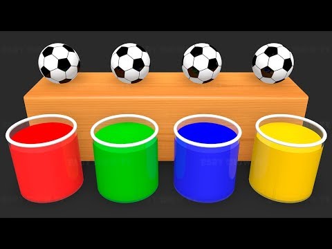Learn Colors with Surprise Soccer Balls #h - Magic Liquids for Children Toddlers