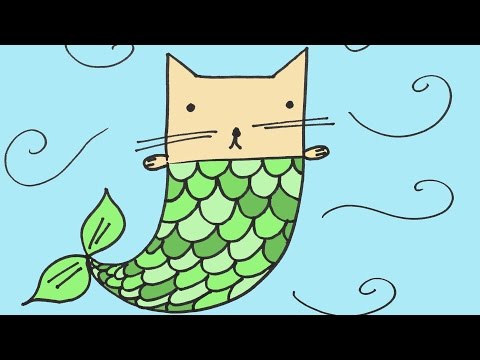 How to Draw a Mermaid Cat Step-By-Step for Beginners and Kids
