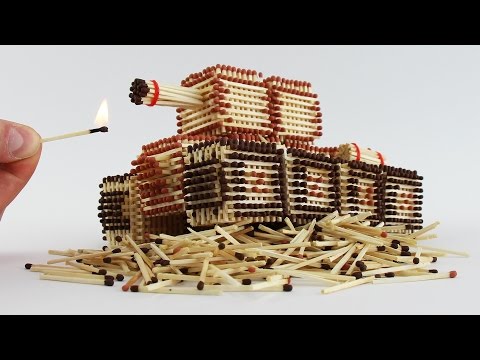 How to Make a Tank from Matches Without Glue ! Will I Burn it ?