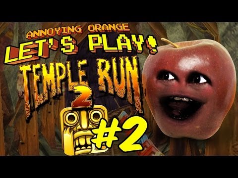 Annoying Orange Let's Play Temple Run: Midget Apple Run!