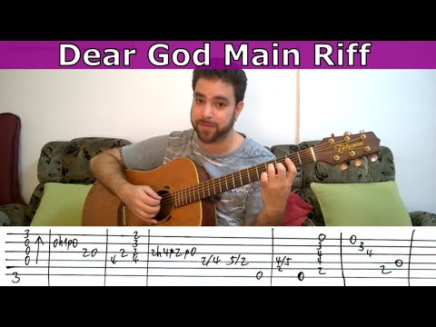 Tutorial: Dear God main riff (Avenged Sevenfold) - Guitar Lesson w/ TAB