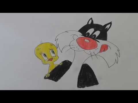 TWEETY ve SYLVESTER  ÇİZİMİ (how to draw a tweety sylvester )