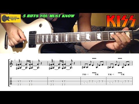 KISS RIFFS - 5 Kiss Guitar Riffs You Must Know with TABS