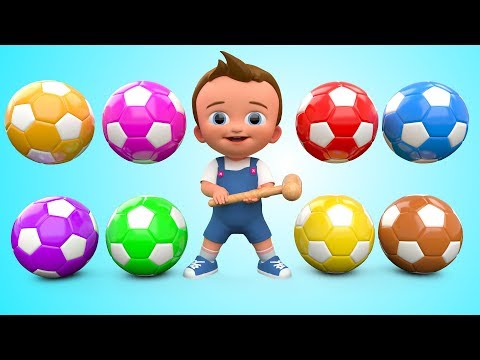 Learn Colors for Children with Baby Wooden Hammer Golf Soccer Balls Kids Toddlers Educational Video