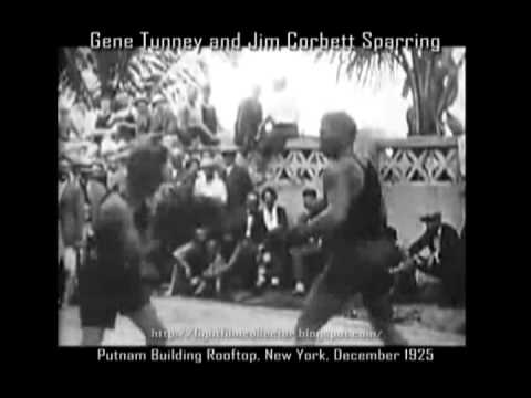 Gene Tunney & James J Corbett Sparring Film, New York 1925