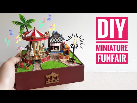 DIY Miniature Funfair Music Box with Lights (Carousel Happy Garden)